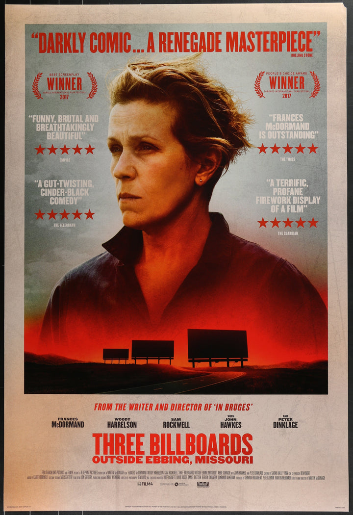 Three Billboards Outside Ebbing, Missouri Style B Original Movie Poster