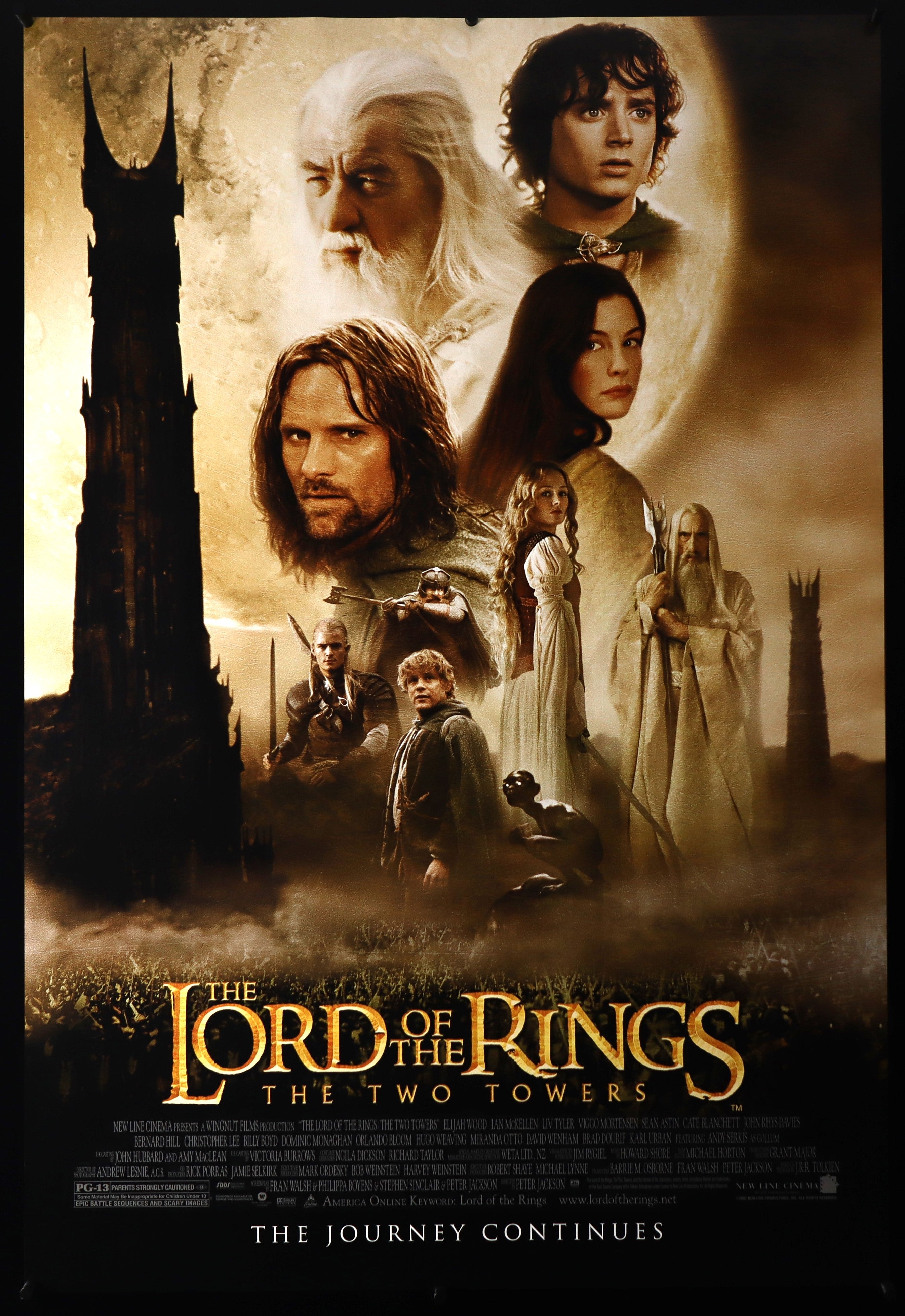 Lord of the Rings The Two Towers Original Movie Poster – Famous Movie ...